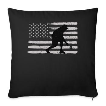 Bocce Ball Player USA Flag Patriotic - Sofa pillowcase 17,3'' x 17,3'' (45 x 45 cm) - black - Front
