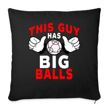Funny bocce ball player - Sofa pillowcase 17,3'' x 17,3'' (45 x 45 cm) - black - Front