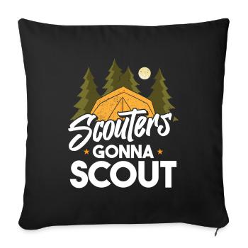 Boy Scout Funny - Sofa pillowcase 17,3'' x 17,3'' (45 x 45 cm) - black - Front