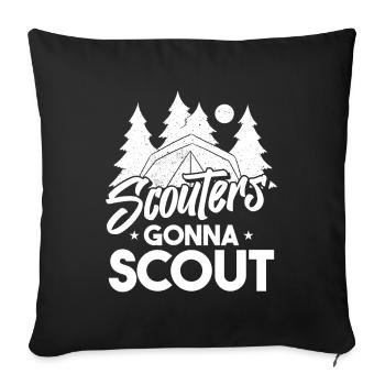 Boy Scout Funny - Sofa pillowcase 17,3'' x 17,3'' (45 x 45 cm) - black - Front