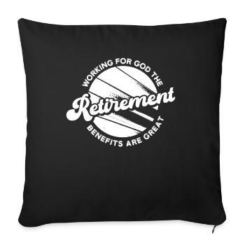 Pension de retraite des pensionnés - Housse de coussin décorative 45 x 45 cm - noir - Devant
