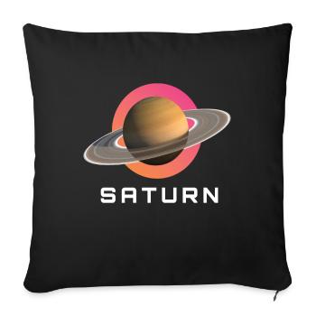 Système solaire spatial de la planète Saturne - Housse de coussin décorative 45 x 45 cm - noir - Devant