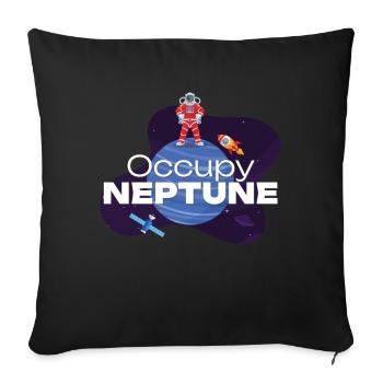 Neptune Occupy Planet Space - Sofa pillowcase 17,3'' x 17,3'' (45 x 45 cm) - black - Front
