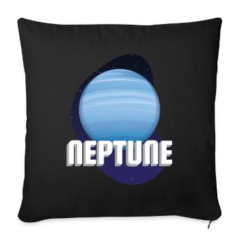Neptune Planet Universe - Sofa pillowcase 17,3'' x 17,3'' (45 x 45 cm) - black - Front