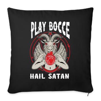 Joueur de pétanque drôle - Housse de coussin décorative 45 x 45 cm - noir - Devant