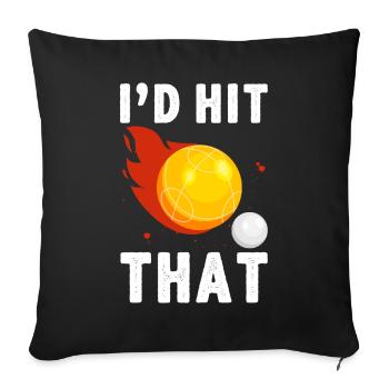 Funny bocce ball player - Sofa pillowcase 17,3'' x 17,3'' (45 x 45 cm) - black - Front