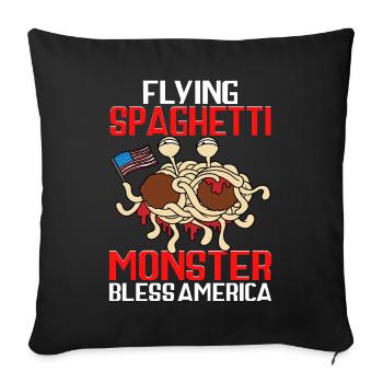 FSM Pastafarian - Sofakissenbezug 45 x 45 cm - Schwarz - Vorne