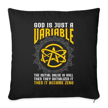 Atheist Atheism - Sofa pillowcase 17,3'' x 17,3'' (45 x 45 cm) - black - Front