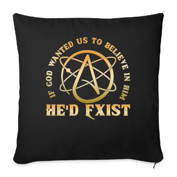 Atheist Atheism - Sofa pillowcase 17,3'' x 17,3'' (45 x 45 cm) - black - Front