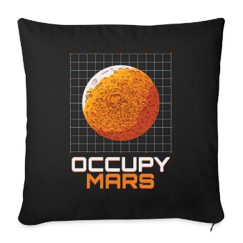 Occupy Mars Planet Universe - Housse de coussin décorative 45 x 45 cm - noir - Devant