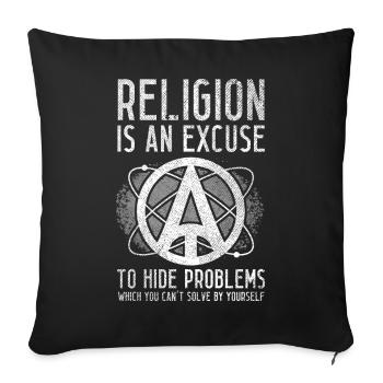 Atheist Atheism - Sofa pillowcase 17,3'' x 17,3'' (45 x 45 cm) - black - Front