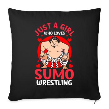 Lutteur de sumo japonais - Housse de coussin décorative 45 x 45 cm - noir - Devant