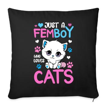 Cross Dressing - Sofa pillowcase 17,3'' x 17,3'' (45 x 45 cm) - black - Front