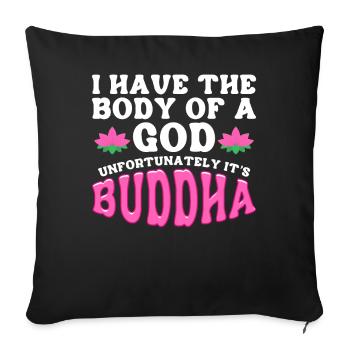 Bouddhisme bouddhiste - Housse de coussin décorative 45 x 45 cm - noir - Devant
