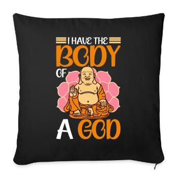 Buddhism Buddhist Buddha - Sofa pillowcase 17,3'' x 17,3'' (45 x 45 cm) - black - Front