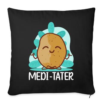 Bouddhisme Bouddha bouddhiste Patate - Housse de coussin décorative 45 x 45 cm - noir - Devant