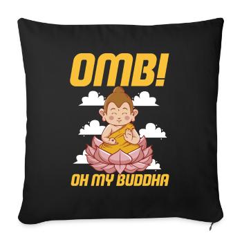 Bouddhisme bouddhiste - Housse de coussin décorative 45 x 45 cm - noir - Devant