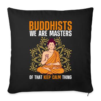 Bouddha Bouddhisme - Housse de coussin décorative 45 x 45 cm - noir - Devant