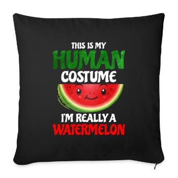 Watermelon - Sofa pillowcase 17,3'' x 17,3'' (45 x 45 cm) - black - Front