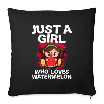 Watermelon - Sofa pillowcase 17,3'' x 17,3'' (45 x 45 cm) - black - Front