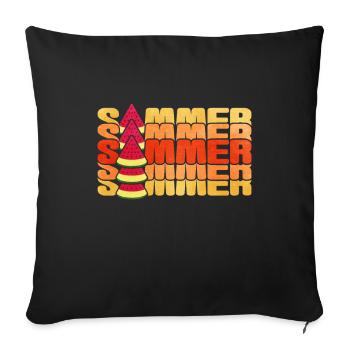 Pastèque - Housse de coussin décorative 45 x 45 cm - noir - Devant
