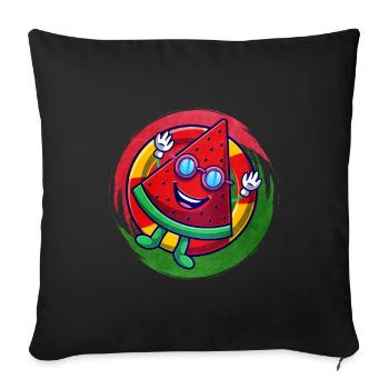 Watermelon - Sofa pillowcase 17,3'' x 17,3'' (45 x 45 cm) - black - Front