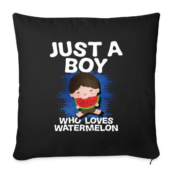 Watermelon - Sofa pillowcase 17,3'' x 17,3'' (45 x 45 cm) - black - Front