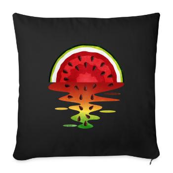 Watermelon - Sofa pillowcase 17,3'' x 17,3'' (45 x 45 cm) - black - Front