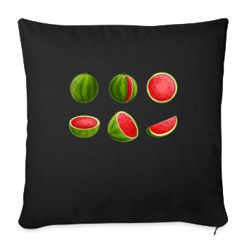 Watermelon - Sofa pillowcase 17,3'' x 17,3'' (45 x 45 cm) - black - Front