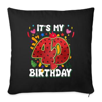 40th Birthday Watermelon - Sofa pillowcase 17,3'' x 17,3'' (45 x 45 cm) - black - Front