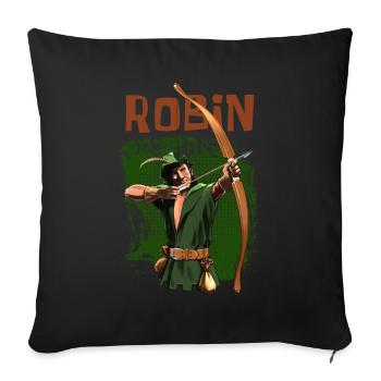 Robin Hood - Pfeil und Bogen - Geschenk - Sofakissenbezug 45 x 45 cm - Schwarz - Vorne