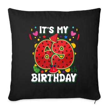 69th Birthday Watermelon - Sofa pillowcase 17,3'' x 17,3'' (45 x 45 cm) - black - Front