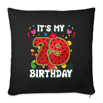 79th birthday watermelon - Sofa pillowcase 17,3'' x 17,3'' (45 x 45 cm) - black - Front