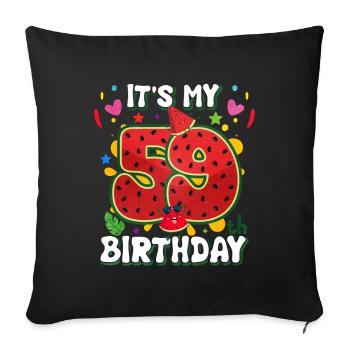 59th Birthday Watermelon - Sofa pillowcase 17,3'' x 17,3'' (45 x 45 cm) - black - Front