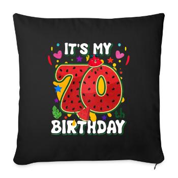 70th Birthday Watermelon - Sofa pillowcase 17,3'' x 17,3'' (45 x 45 cm) - black - Front