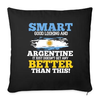 Argentina - Sofa pillowcase 17,3'' x 17,3'' (45 x 45 cm) - black - Front