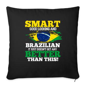 Brazil - Sofa pillowcase 17,3'' x 17,3'' (45 x 45 cm) - black - Front