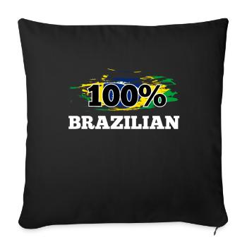 Brazil - Sofa pillowcase 17,3'' x 17,3'' (45 x 45 cm) - black - Front