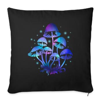 Psychedelic Fungi Festival EDM Music - Sofa pillowcase 17,3'' x 17,3'' (45 x 45 cm) - black - Front