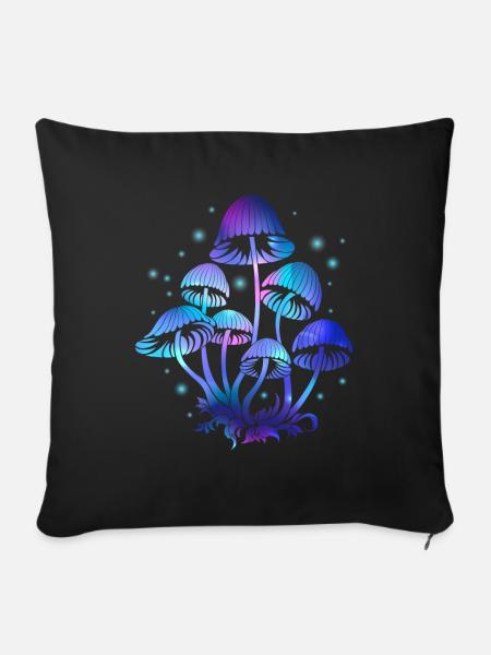 Psychedelic Fungi Festival EDM Musik - Sofakissenbezug 45 x 45 cm - Schwarz