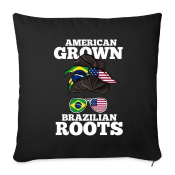 Brazil - Sofa pillowcase 17,3'' x 17,3'' (45 x 45 cm) - black - Front