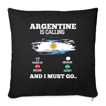 Argentina - Sofa pillowcase 17,3'' x 17,3'' (45 x 45 cm) - black - Front