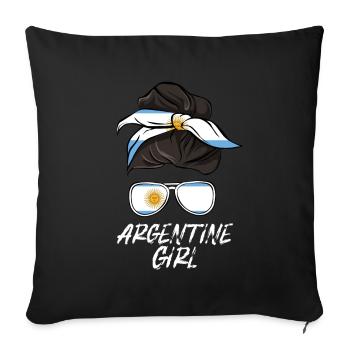 Argentina - Sofa pillowcase 17,3'' x 17,3'' (45 x 45 cm) - black - Front