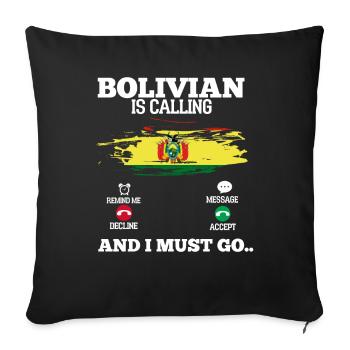 Bolivie - Housse de coussin décorative 45 x 45 cm - noir - Devant