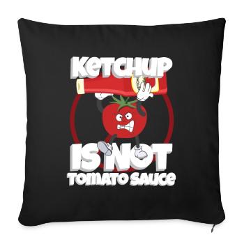 Ketchup Is Not Tomato Sauce Italy - Sofa pillowcase 17,3'' x 17,3'' (45 x 45 cm) - black - Front