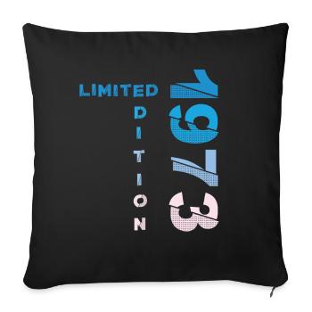 50e anniversaire homme femme 50 ans 1973 - Housse de coussin décorative 45 x 45 cm - noir - Devant