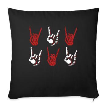 Metal Main Heavy Metal Rock Musique - Housse de coussin décorative 45 x 45 cm - noir - Devant