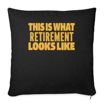 Pensioner Pension Humor - Sofa pillowcase 17,3'' x 17,3'' (45 x 45 cm) - black - Front