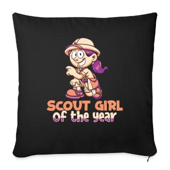 Boy Scout Girl - Sofa pillowcase 17,3'' x 17,3'' (45 x 45 cm) - black - Front