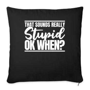 Humour noir - Housse de coussin décorative 45 x 45 cm - noir - Devant
